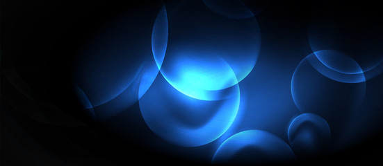 Shiny neon circles abstract background