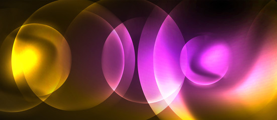 Shiny neon circles abstract background