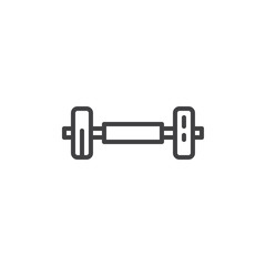 Dumbbell Gym line icon. linear style sign for mobile concept and web design. Barbell weight training equipment outline vector icon. Symbol, logo illustration. Pixel perfect vector graphics