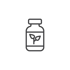 Organic sports nutrition line icon. linear style sign for mobile concept and web design. Herbal nutrition jar outline vector icon. Symbol, logo illustration. Pixel perfect vector graphics