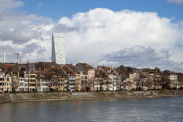 Rhine Riverfront in Basel, Switzerland