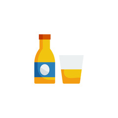 alcohol drink glass and bottle icon vector illustration