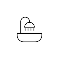 bathroom, bathtub, toilet icon vector illustration