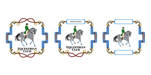 Logo collection for equine club or riders school branding design.