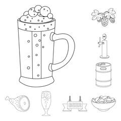 Vector illustration of pub and bar symbol. Set of pub and interior vector icon for stock.