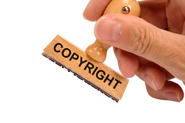 copyright printed on rubber stamp