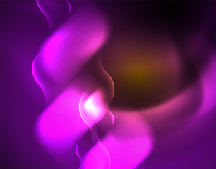 Shiny neon geometric waves template