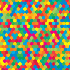 Colorful random hexagon mosaic or tiles background