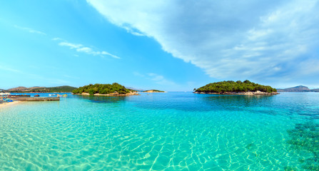 Fototapeta premium Ksamil beach panorama, Albania