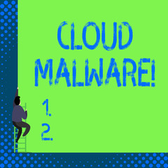 Handwriting text Cloud Malware. Conceptual photo malicious software file or program harmful to a computer