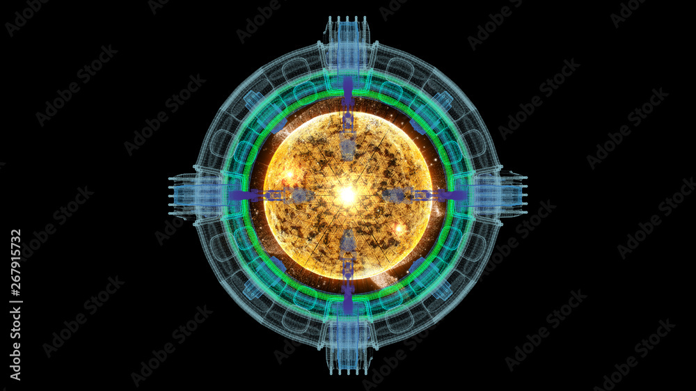 Aufkleber futuristic graphic user interface head up display screen with digital holographic nuclear fusion ene