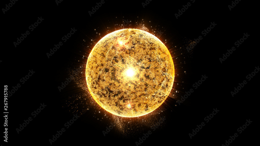 Poster Futuristic graphic user interface head up display screen with digital holographic Nuclear Fusion energy simulator display for digital background