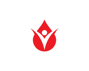 Obraz premium Blood Logo vector icon illustration design 