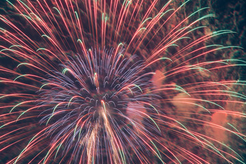 Fototapeta premium Colorful beautiful Japanese fireworks