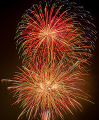Colorful beautiful Japanese fireworks