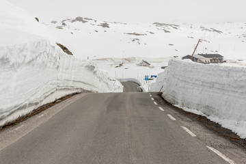 Road to highest pass in Norway.