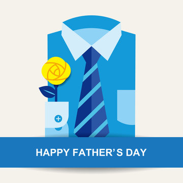 Father's Day Greeting Yellow Rose & Shirt