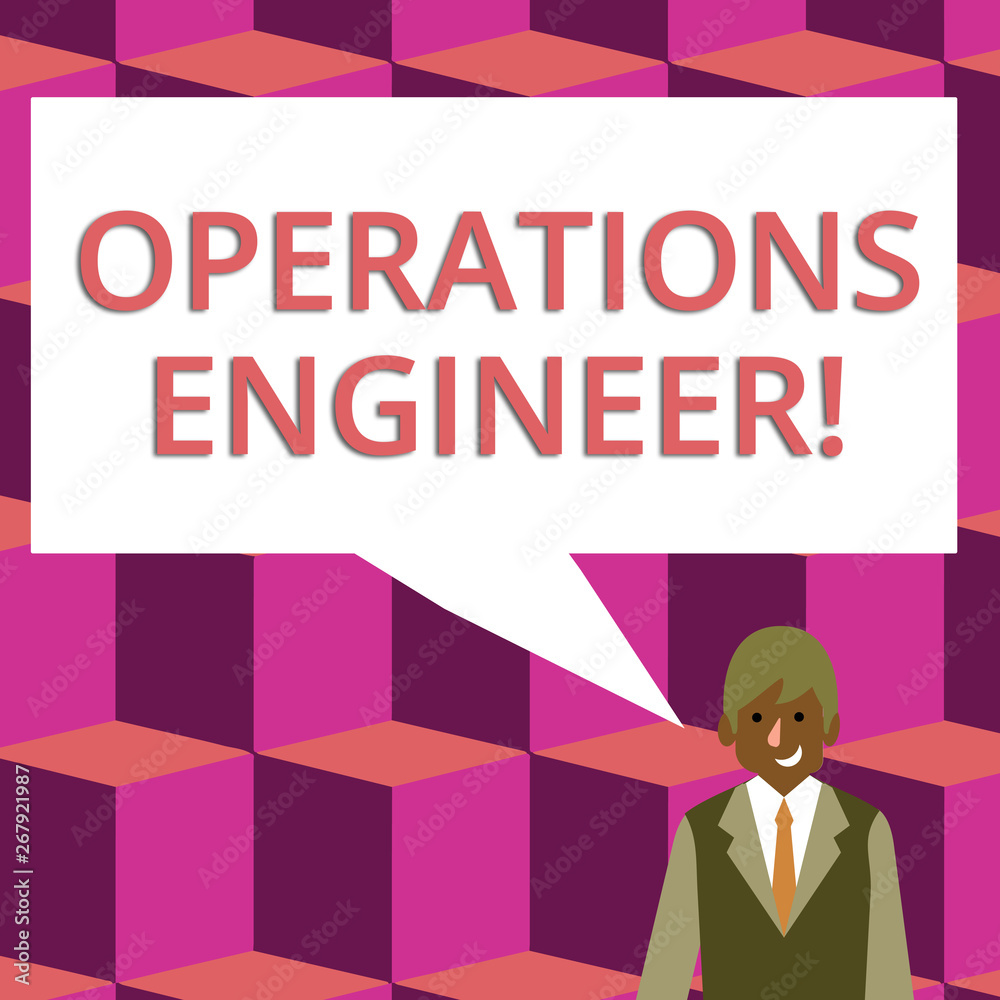 Poster text sign showing operations engineer. business photo text analyze and design operation that will im