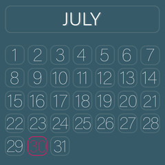 Green Calendar Page July 30