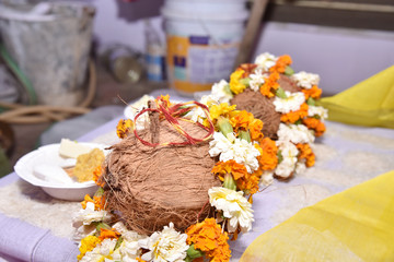Copper kalash and hindu puja or hindu pooja