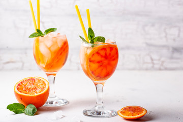 Aperol spritz, Italian cocktail with orange