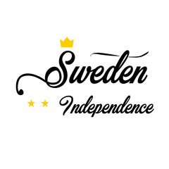Happy Sweden independence Day Vector Template Design Illustration