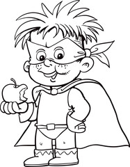 Funny boy in Superhero costume