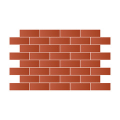 Brick icon. Vector illustration of brickwork isolated, simple flat design. - Vector