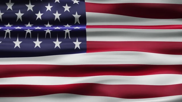 US Flag in Slow Motion Classic Flag Smooth blowing in the wind on a windy day rising sun 4k Continuous seamless loop Background