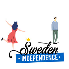 Happy Sweden independence Day Vector Template Design Illustration