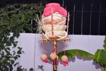 Copper kalash and hindu puja or hindu pooja