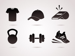Sport, fitness vector icon set.