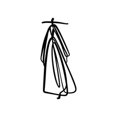 Fashion model runway silhouette hand drawn sketch, stylized woman isolated on white background. Vector illustration