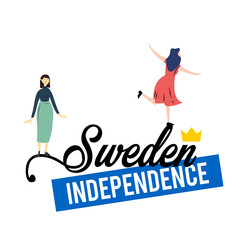 Happy Sweden independence Day Vector Template Design Illustration