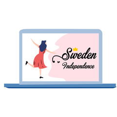 Happy Sweden independence Day Vector Template Design Illustration