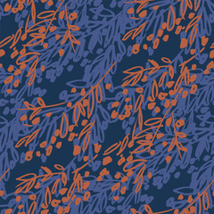Tree branches hand drawn vector seamless pattern © galyna_p