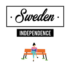 Happy Sweden independence Day Vector Template Design Illustration