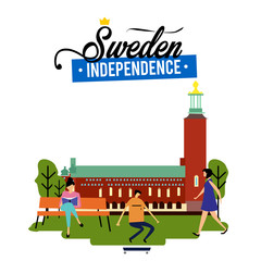 Happy Sweden independence Day Vector Template Design Illustration