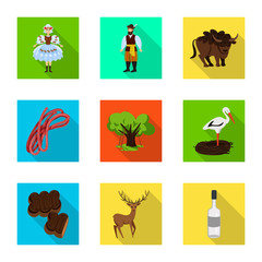 Vector illustration of traditional and tour logo. Set of traditional and landmarks stock symbol for web.