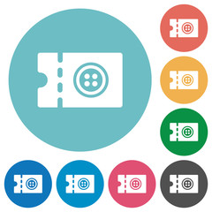 Tailor shop discount coupon flat round icons