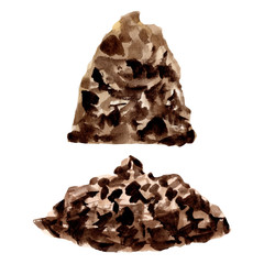 Hand painted watercolor Earth clipart. Isolated on white background. Watercolor hand drawn illustration for logo