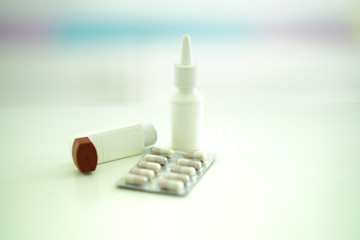 MDI and Nasal spray and blur Capsules in bleb package for asthma, cough or lung disease treatment.jpg