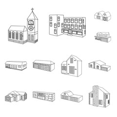 Naklejka premium Vector design of city and construction icon. Collection of city and estate stock vector illustration.