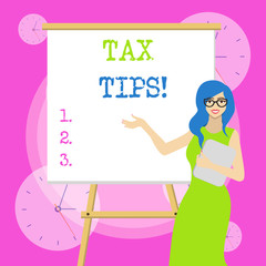 Conceptual hand writing showing Tax Tips. Concept meaning compulsory contribution to state revenue levied by government