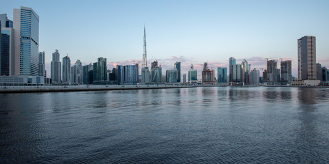 Fototapeta na wymiar Skyline of Dubai from the Business Bay