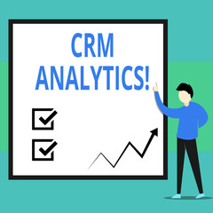 Conceptual hand writing showing Crm Analytics. Concept meaning applications used to evaluate an organization s is customer data