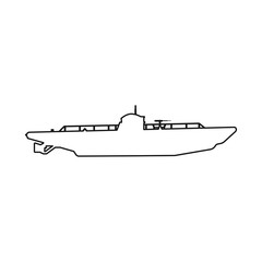 Vector design of boat and navy sign. Set of boat and deep   vector icon for stock.