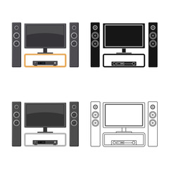 Vector design of television and filming logo. Set of television and viewing vector icon for stock.