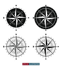 Compass set. Template for your design works. Vector illustration.