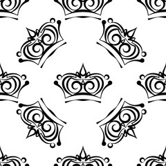Crown Icon Seamless Pattern, Crown